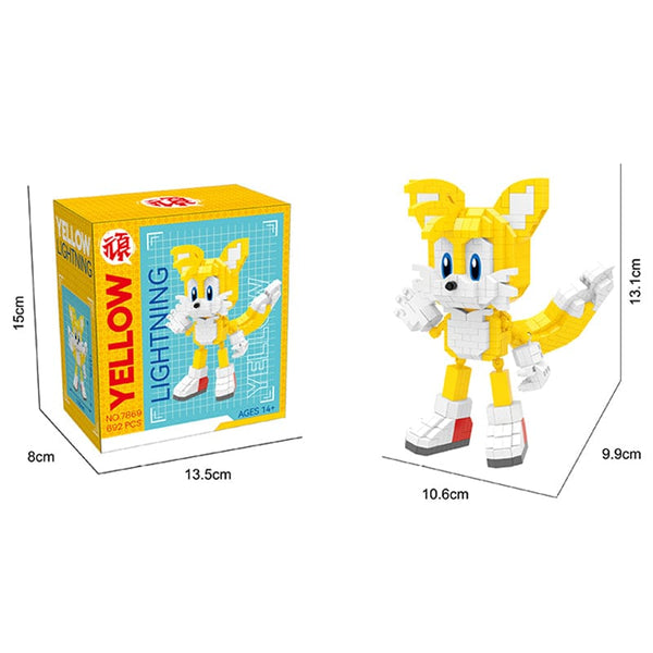 Planet Gates Cartoon Sonic Building Blocks Action Figure Cartoon Sonic Toy Bricks Assemble Educational Kid Toys Birthday Gift
