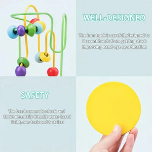 Planet Gates Cartoon Wooden Small Beaded Children Early Education Baby Puzzle 0-1-3 Years Old Wooden Beaded Building Block Toys