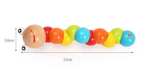 Planet Gates Cartoon Wooden Small Beaded Children Early Education Baby Puzzle 0-1-3 Years Old Wooden Beaded Building Block Toys