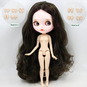 Planet Gates carved lip face ICY DBS Blyth doll No.950 Black hair JOINT body White skin 1/6 BJD customized face with eyebrow ob24 anime girl