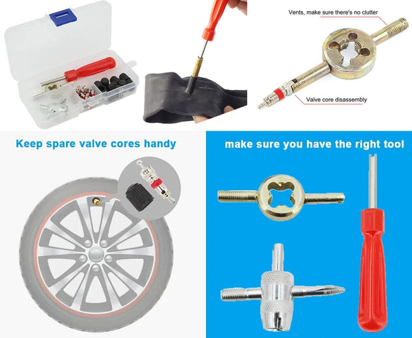 Planet Gates CASE-C-39PCS-Knief / CN Car Tire Repair Tool Kit Studding Set Auto Bike Puncture Plug Garage Needle Nose Pliers Vacuum Film Nail Screws W/ Storage Case