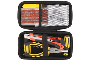 Planet Gates CASE-C-39PCS-Knief / CN Car Tire Repair Tool Kit Studding Set Auto Bike Puncture Plug Garage Needle Nose Pliers Vacuum Film Nail Screws W/ Storage Case