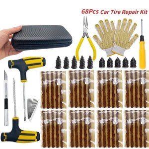 Planet Gates Case5-68Plus Auto Tire Repair Kit Puncture Plug Tools Tyre Puncture Emergency for Universal Tire Strips Stiring Glue Repair Tool