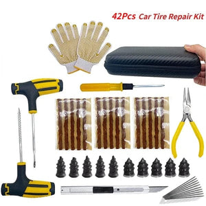 Planet Gates Case5-68Plus Auto Tire Repair Kit Puncture Plug Tools Tyre Puncture Emergency for Universal Tire Strips Stiring Glue Repair Tool