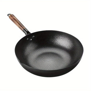 Planet Gates Cast Iron 1pc, Cast Iron Wok (32.0cm), Stir-Fry Pan, Chinese Wok, Flat Bottom Cookware, For Induction, Electric, Gas, Halogen, All Stoves, Kitchen Utensils, Kitchen Gadgets, Kitchen Accessories, Home Kitchen Items