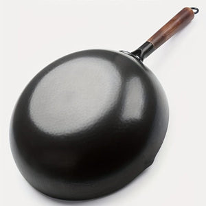 Planet Gates Cast Iron 1pc, Cast Iron Wok (32.0cm), Stir-Fry Pan, Chinese Wok, Flat Bottom Cookware, For Induction, Electric, Gas, Halogen, All Stoves, Kitchen Utensils, Kitchen Gadgets, Kitchen Accessories, Home Kitchen Items