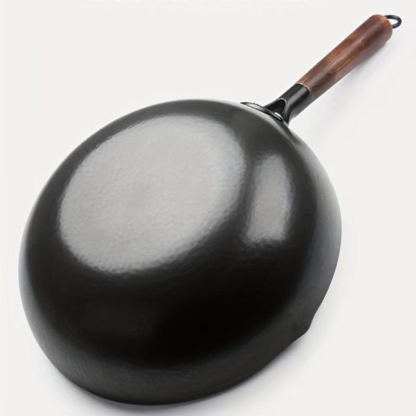 Planet Gates Cast Iron 1pc, Cast Iron Wok (32.0cm), Stir-Fry Pan, Chinese Wok, Flat Bottom Cookware, For Induction, Electric, Gas, Halogen, All Stoves, Kitchen Utensils, Kitchen Gadgets, Kitchen Accessories, Home Kitchen Items