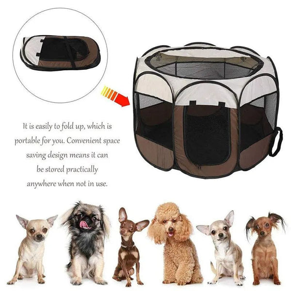 Planet Gates Cat Cage Dog Cage Portable Foldable Pet Octagonal Cage Maternity Kennel Simple Operation Fence Outdoor Camping Pet Tent
