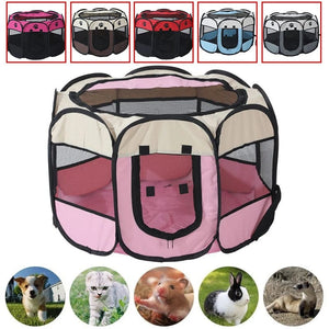 Planet Gates Cat Cage Dog Cage Portable Foldable Pet Octagonal Cage Maternity Kennel Simple Operation Fence Outdoor Camping Pet Tent