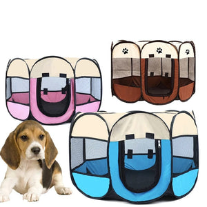 Planet Gates Cat Cage Dog Cage Portable Foldable Pet Octagonal Cage Maternity Kennel Simple Operation Fence Outdoor Camping Pet Tent