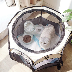Planet Gates Cat Cage Dog Cage Portable Foldable Pet Octagonal Cage Maternity Kennel Simple Operation Fence Outdoor Camping Pet Tent