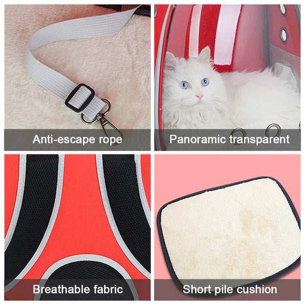 Planet Gates Cat Carrier Bag Outdoor Pet Shoulder bag Carriers Backpack Breathable Portable Travel Transparent Bag For Small Dogs Cats