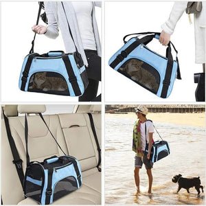Planet Gates Cat Carrier Soft-Sided Pet Travel Carrier for Cats, Dogs Puppy Comfort Portable Folding Pet Carrier