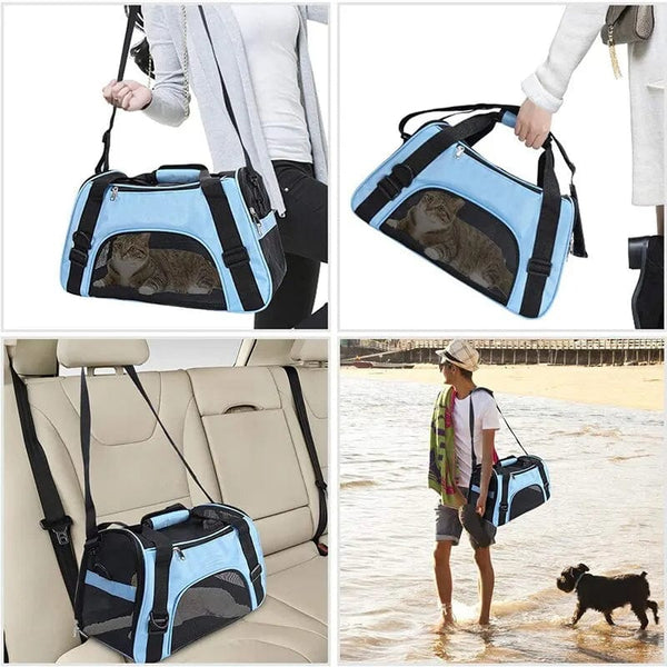 Planet Gates Cat Carrier Soft-Sided Pet Travel Carrier for Cats, Dogs Puppy Comfort Portable Folding Pet Carrier