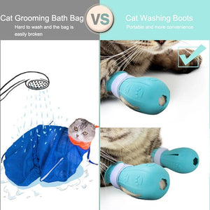 Planet Gates Cat Claw Protector Bath Anti-Scratch Cat Shoes For Cat Adjustable Pet Bath Wash Boots Cat Paw Nail Cover Pet Grooming Supplies