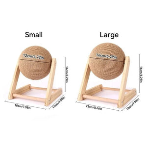 Planet Gates Cat Cratchers Ball Toys Sisal and Wood Stable Triangle Cats Indoor Stuff Sturdy Scratching Cool Scratch on Stand Spin