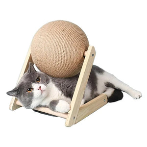 Planet Gates Cat Cratchers Ball Toys Sisal and Wood Stable Triangle Cats Indoor Stuff Sturdy Scratching Cool Scratch on Stand Spin