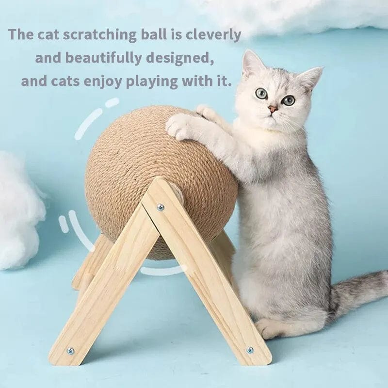 Planet Gates Cat Cratchers Ball Toys Sisal and Wood Stable Triangle Cats Indoor Stuff Sturdy Scratching Cool Scratch on Stand Spin