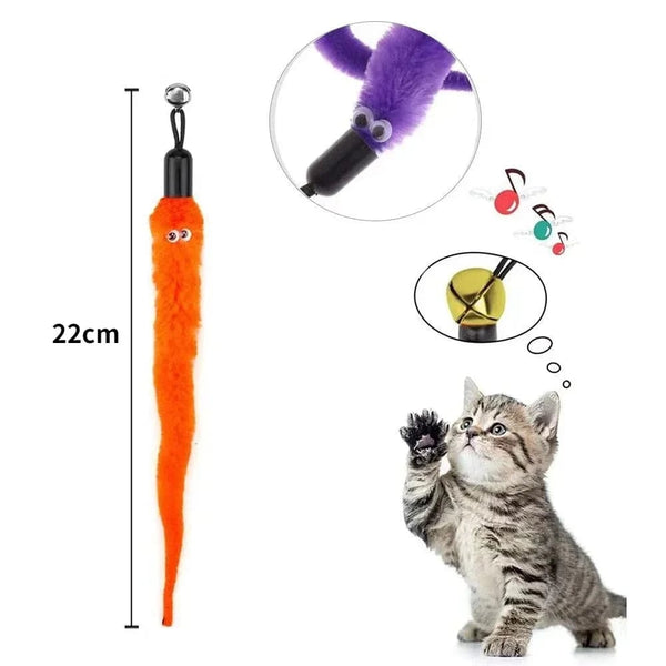 Planet Gates Cat Feather Toy Accessories False Birds Worm Toy with Bell Kitten Cat Toys Interactive Replacement Refill Foam Ball Training