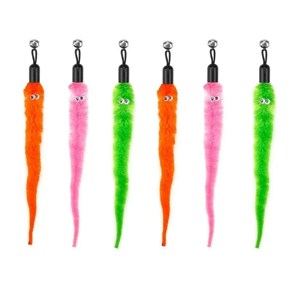Planet Gates Cat Feather Toy Accessories False Birds Worm Toy with Bell Kitten Cat Toys Interactive Replacement Refill Foam Ball Training