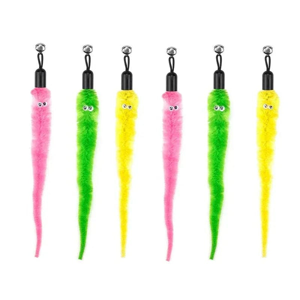 Planet Gates Cat Feather Toy Accessories False Birds Worm Toy with Bell Kitten Cat Toys Interactive Replacement Refill Foam Ball Training