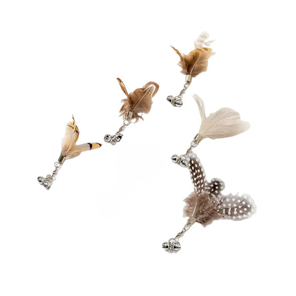Planet Gates Cat Feather Toy Accessories False Birds Worm Toy with Bell Kitten Cat Toys Interactive Replacement Refill Foam Ball Training