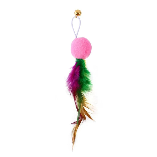 Planet Gates Cat Feather Toy Accessories False Birds Worm Toy with Bell Kitten Cat Toys Interactive Replacement Refill Foam Ball Training