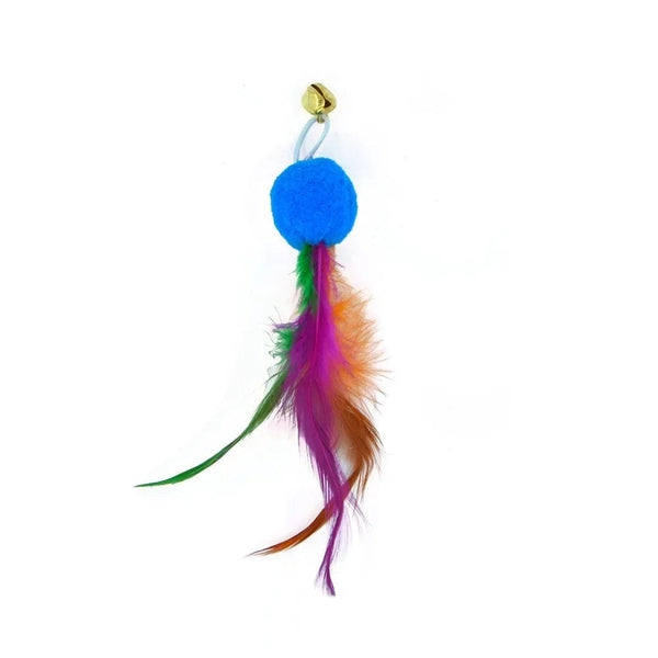 Planet Gates Cat Feather Toy Accessories False Birds Worm Toy with Bell Kitten Cat Toys Interactive Replacement Refill Foam Ball Training