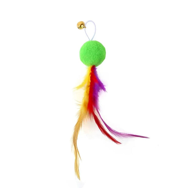 Planet Gates Cat Feather Toy Accessories False Birds Worm Toy with Bell Kitten Cat Toys Interactive Replacement Refill Foam Ball Training