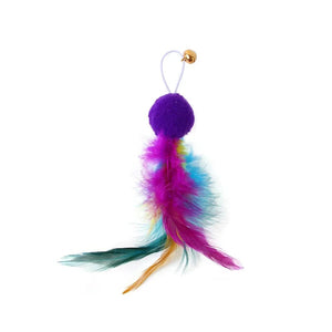 Planet Gates Cat Feather Toy Accessories False Birds Worm Toy with Bell Kitten Cat Toys Interactive Replacement Refill Foam Ball Training
