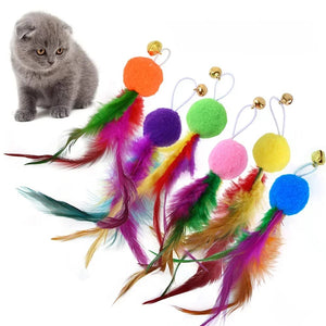 Planet Gates Cat Feather Toy Accessories False Birds Worm Toy with Bell Kitten Cat Toys Interactive Replacement Refill Foam Ball Training