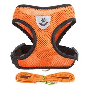 Planet Gates Cat Harness Vest Walking Lead Leash For Puppy Dogs Collar Polyester Adjustable Mesh Dog Harness For Small Medium Pet Accessories