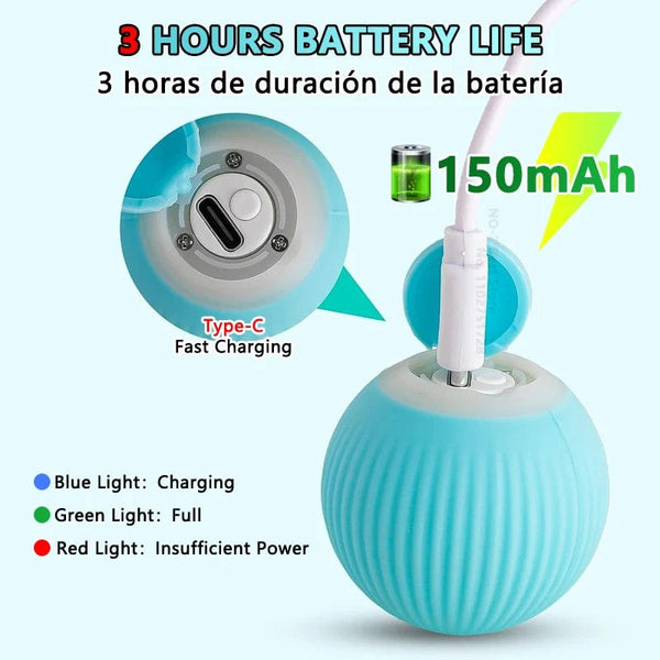 Planet Gates Cat Interactive Ball Smart Cat Toys Electronic Interactive Cat Toy Indoor Automatic Rolling Magic Ball Cat Game Accessories