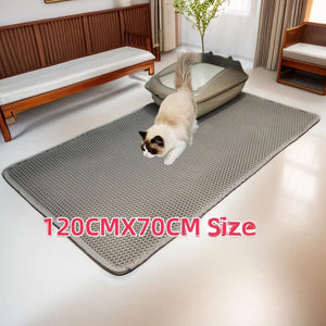 Planet Gates Cat Litter Mat，EVA Eco-friendly Double Layer Non-slipCat litter Sand Mat For Cat Toilet，Litter Cat Mat .Cat Accessories,70X120CM