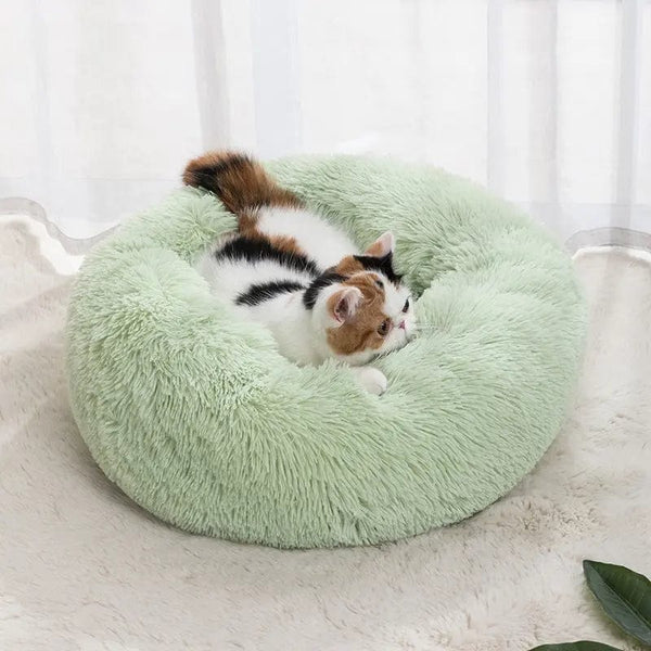 Planet Gates Cat Nest Round Soft Shaggy Mat for Kittens Chihuahua Indoor Dog Cat Bed Pet Supplies Removable Machine Washable Pillow Bed