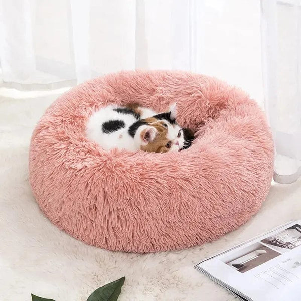 Planet Gates Cat Nest Round Soft Shaggy Mat for Kittens Chihuahua Indoor Dog Cat Bed Pet Supplies Removable Machine Washable Pillow Bed