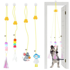 Planet Gates Cat Toys Swing Sticky Disc Elastic Hanging Door Teasing Cat Rope Long Rope Teasing Cat Cat Toy Cat Accessories Pet Kitten Toy