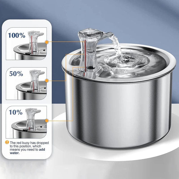 Planet Gates Cat Water Dispenser Automatic Cats Dog Water Fountain Running With 4-layer Filter Sensor Stainles Steel Pet Cat Drinker Fountain