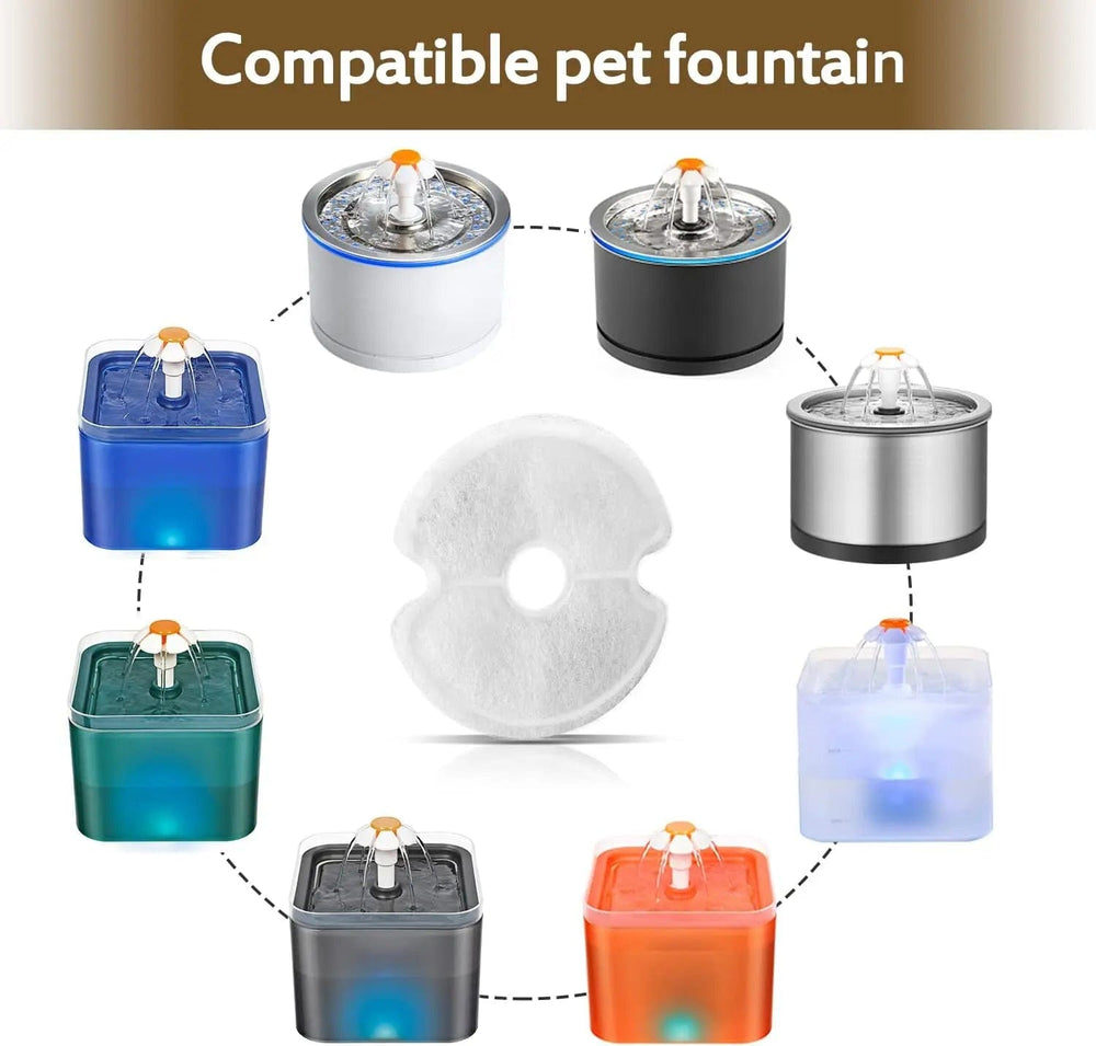 Planet Gates Cat Water Fountain Filter Multiple Filtration Pet Water Fountain Replacement Filters 4/8 Packs