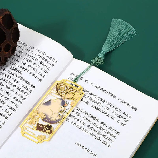 Planet Gates Cat1 1Pcs Hollowed Out Metal Cat Bookmarks Chinese Style Bookmarks Students Teacher Reading Tools School Souvenirs