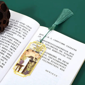Planet Gates Cat3 1Pcs Hollowed Out Metal Cat Bookmarks Chinese Style Bookmarks Students Teacher Reading Tools School Souvenirs