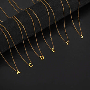 Planet Gates Cazador Minimalist Initial A-Z Letter Necklace for Women Alphabet Stainless Steel Choker Chains Jewelry Birthday Gift Wholesale