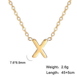 Planet Gates Cazador Minimalist Initial A-Z Letter Necklace for Women Alphabet Stainless Steel Choker Chains Jewelry Birthday Gift Wholesale