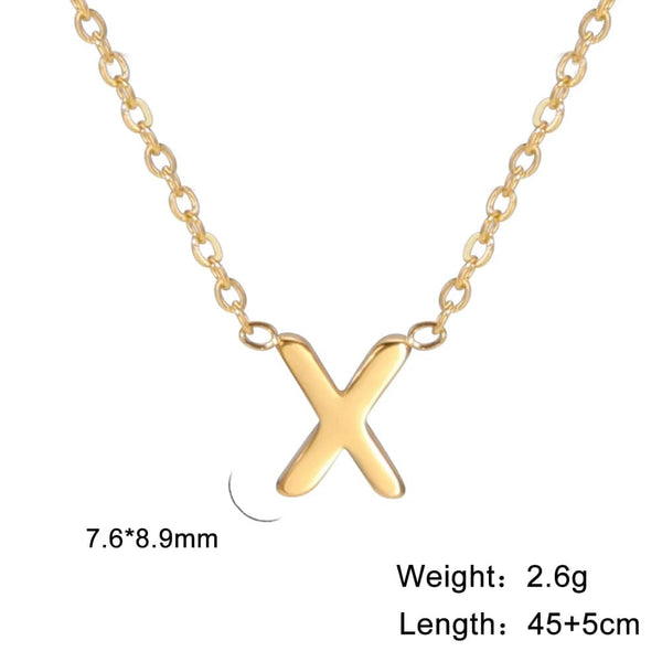 Planet Gates Cazador Minimalist Initial A-Z Letter Necklace for Women Alphabet Stainless Steel Choker Chains Jewelry Birthday Gift Wholesale