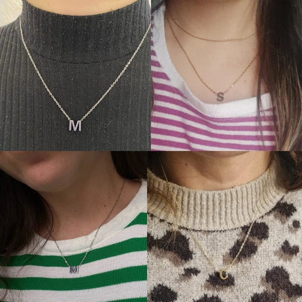 Planet Gates Cazador Minimalist Initial A-Z Letter Necklace for Women Alphabet Stainless Steel Choker Chains Jewelry Birthday Gift Wholesale