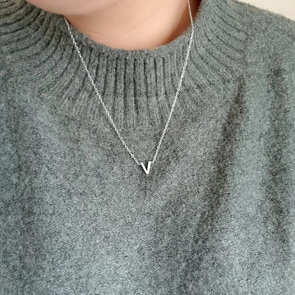 Planet Gates Cazador Minimalist Initial A-Z Letter Necklace for Women Alphabet Stainless Steel Choker Chains Jewelry Birthday Gift Wholesale