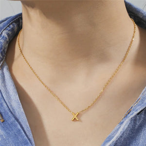 Planet Gates Cazador Minimalist Initial A-Z Letter Necklace for Women Alphabet Stainless Steel Choker Chains Jewelry Birthday Gift Wholesale