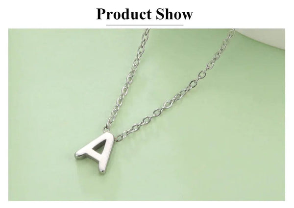 Planet Gates Cazador Minimalist Initial A-Z Letter Necklace for Women Alphabet Stainless Steel Choker Chains Jewelry Birthday Gift Wholesale