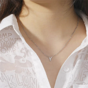 Planet Gates Cazador Minimalist Initial A-Z Letter Necklace for Women Alphabet Stainless Steel Choker Chains Jewelry Birthday Gift Wholesale