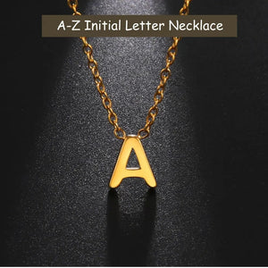 Planet Gates Cazador Minimalist Initial A-Z Letter Necklace for Women Alphabet Stainless Steel Choker Chains Jewelry Birthday Gift Wholesale
